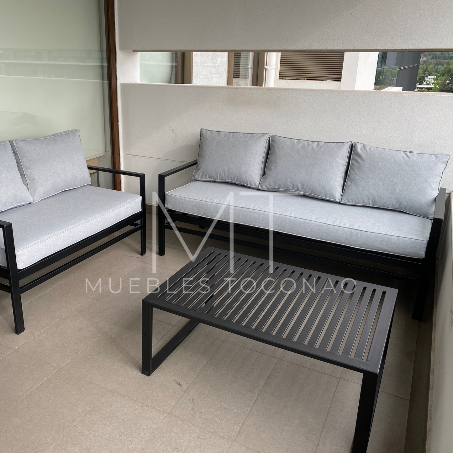 Mesa de centro/lateral cubierta barras