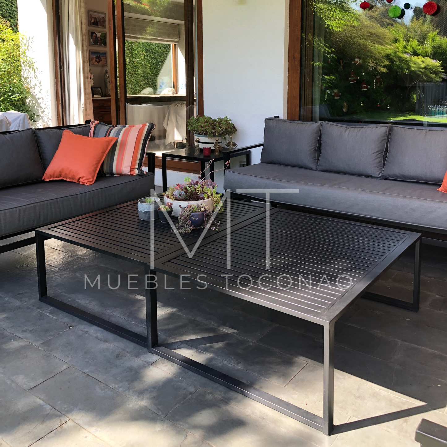 Mesa de centro/lateral cubierta barras