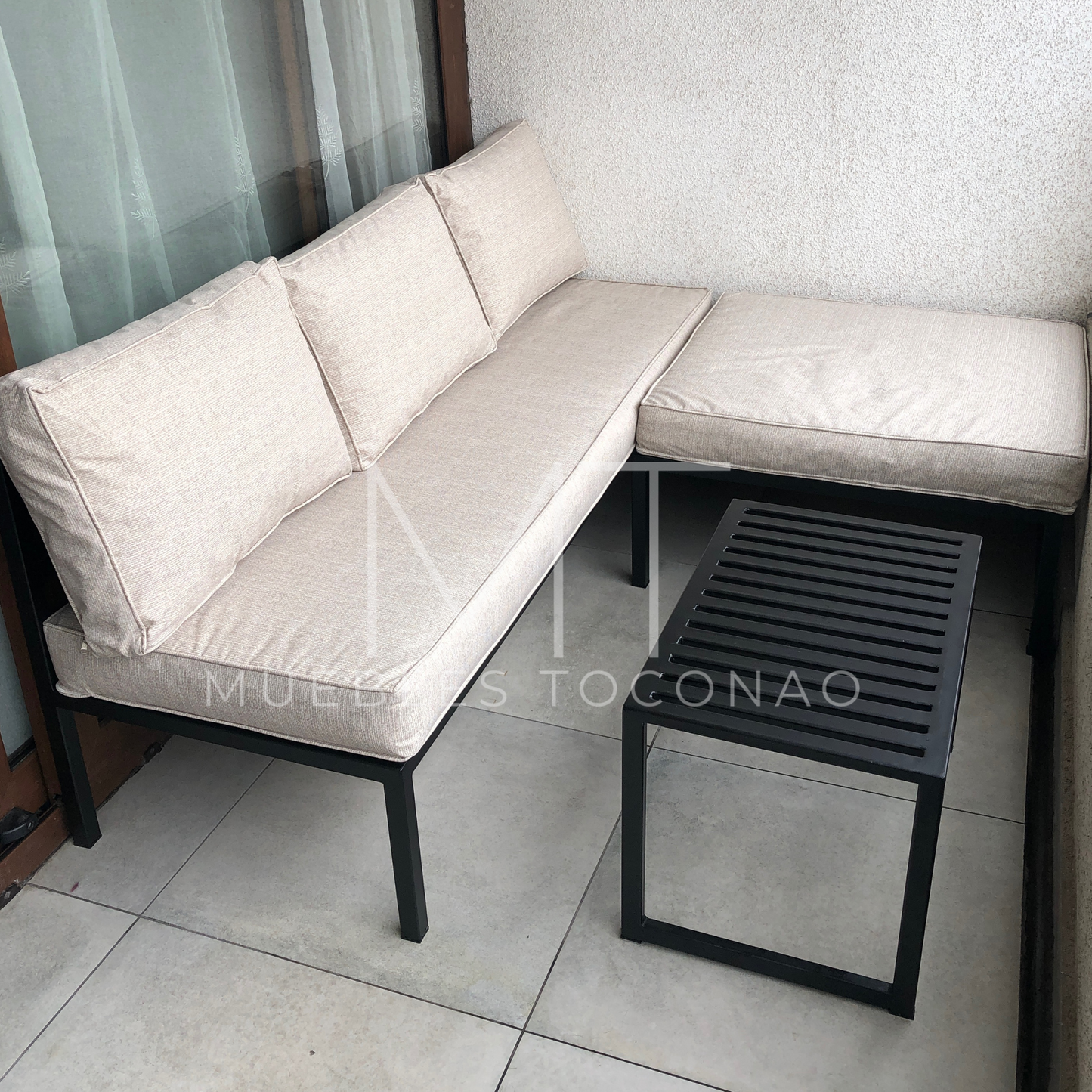 Mesa de centro/lateral cubierta barras
