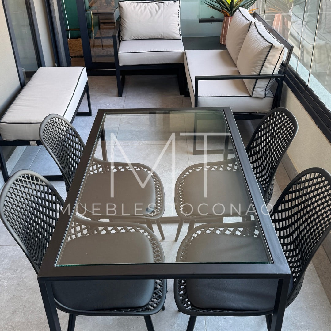 Mesa comedor cubierta vidrio