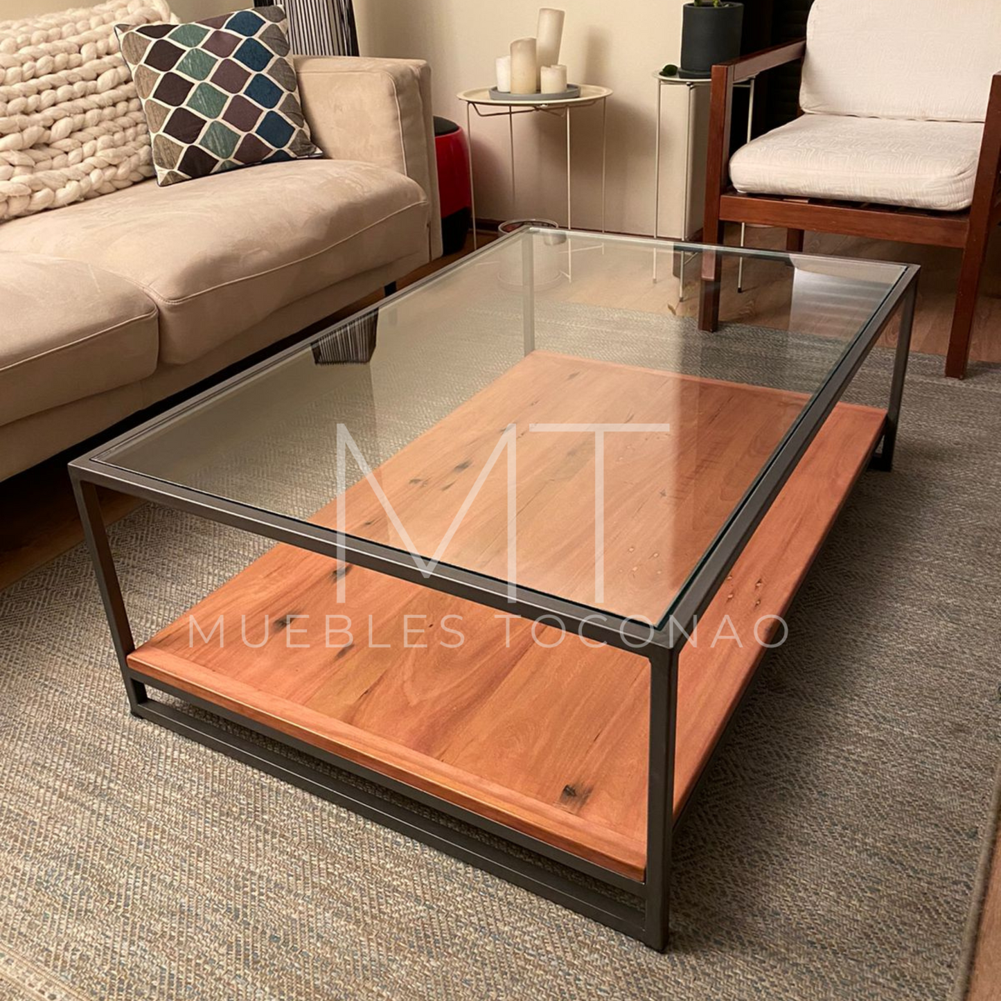 Mesa de Centro - Vidrio y madera