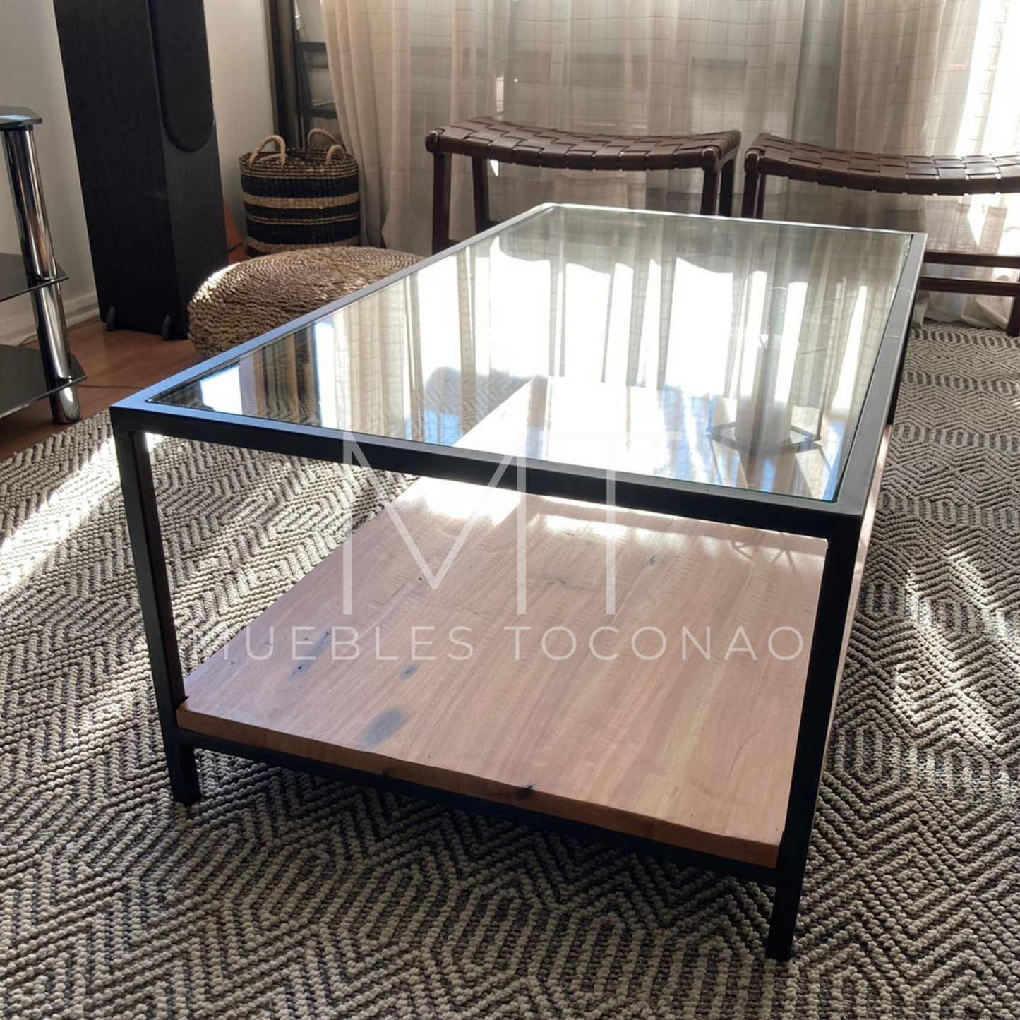 Mesa de Centro - Vidrio y madera