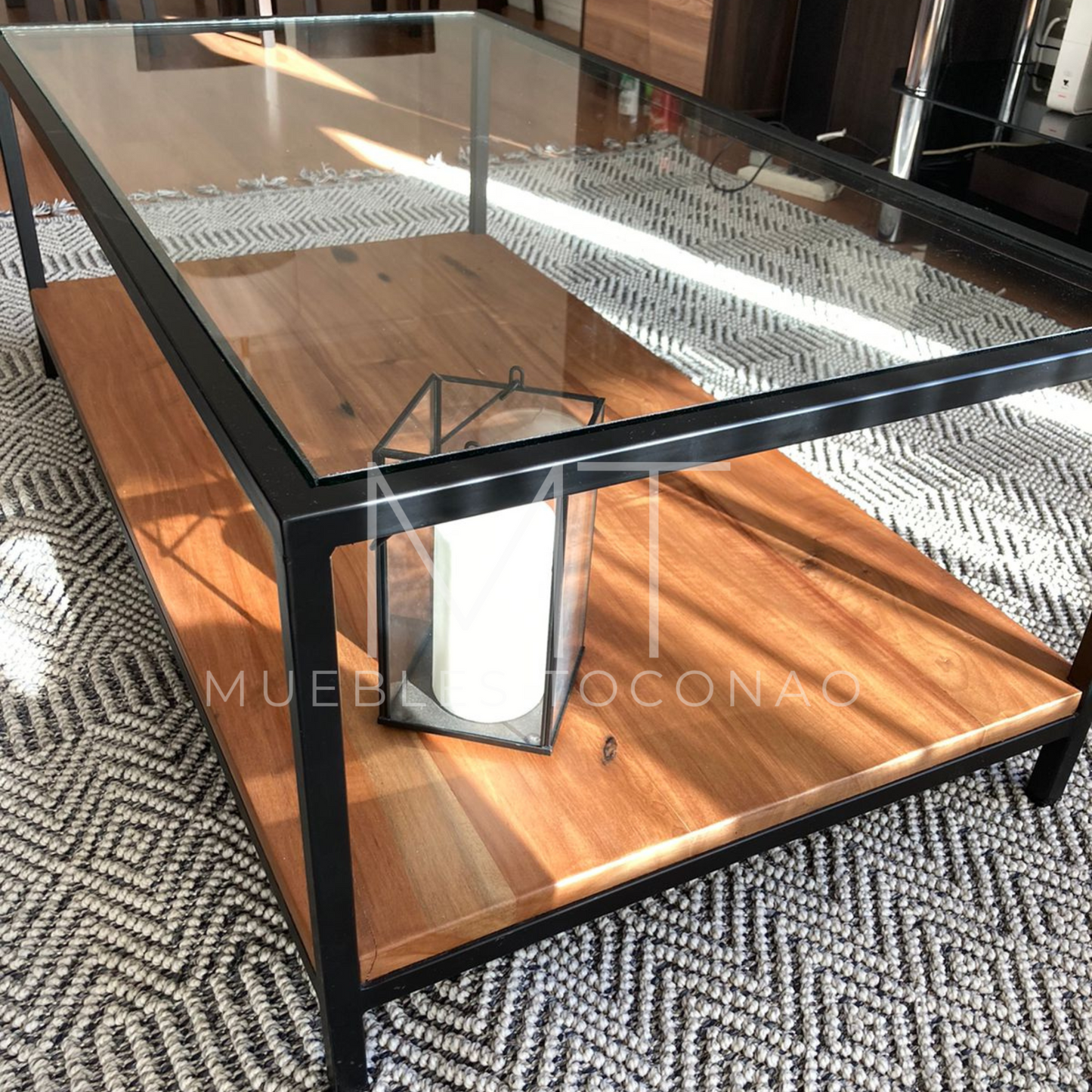 Mesa de Centro - Vidrio y madera