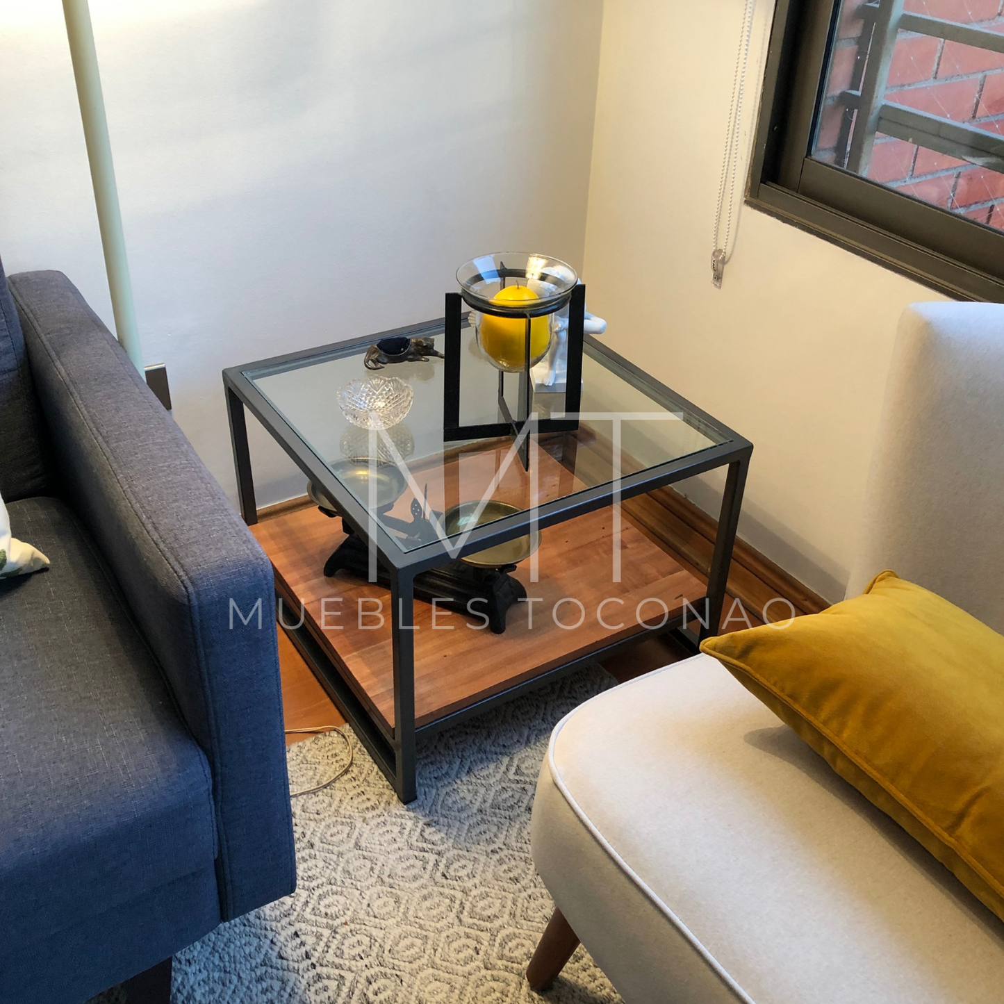 Mesa de Centro - Vidrio y madera